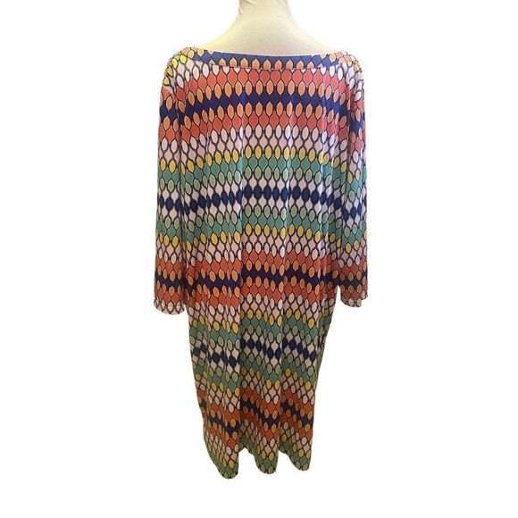 Signature Collection (Vintage Avon) Multi-Color Geometric Design Shift Dress Siz - Picture 6 of 12